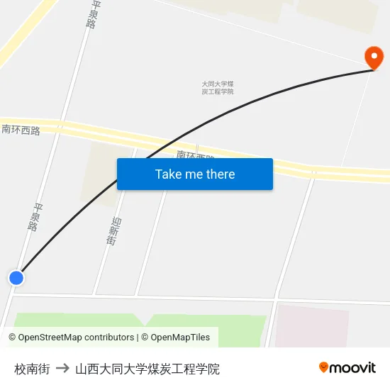 校南街 to 山西大同大学煤炭工程学院 map