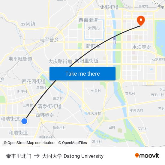 泰丰里北门 to 大同大学 Datong University map