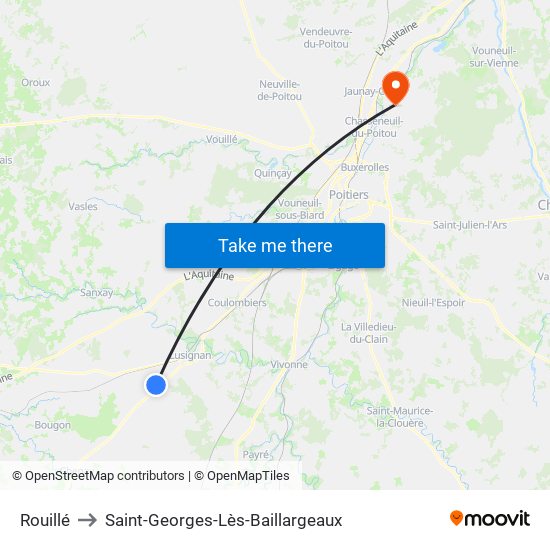 Rouillé to Saint-Georges-Lès-Baillargeaux map