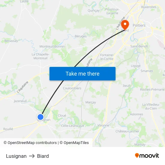 Lusignan to Biard map