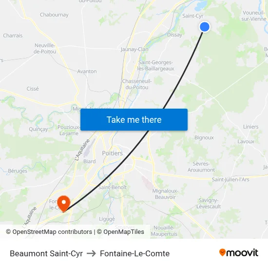 Beaumont Saint-Cyr to Fontaine-Le-Comte map