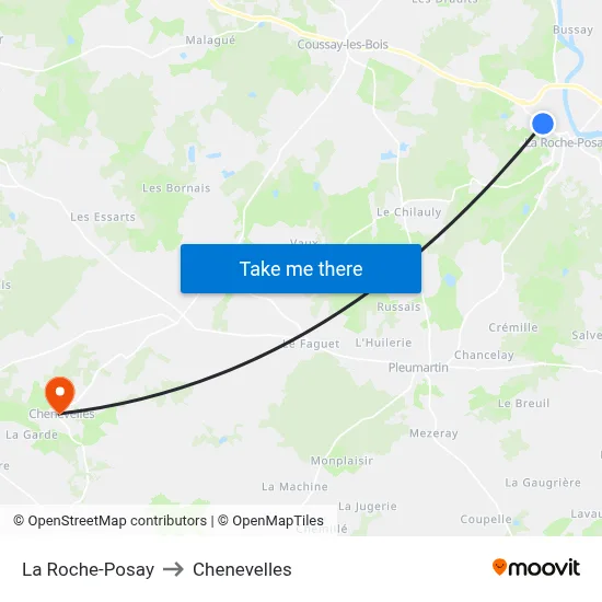 La Roche-Posay to Chenevelles map