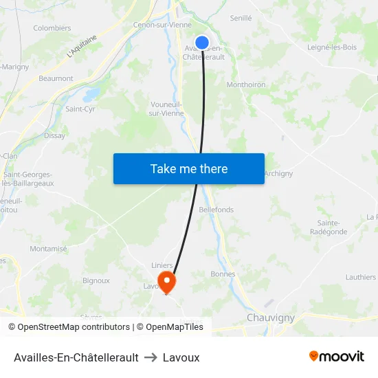 Availles-En-Châtellerault to Lavoux map