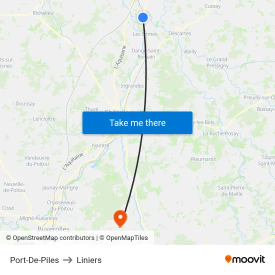 Port-De-Piles to Liniers map