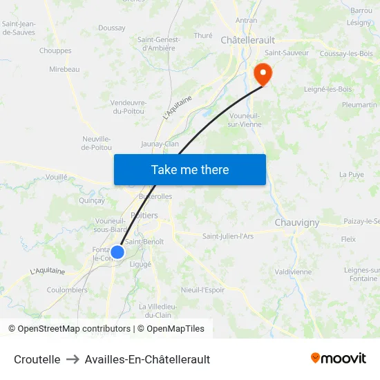 Croutelle to Availles-En-Châtellerault map