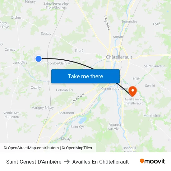 Saint-Genest-D'Ambière to Availles-En-Châtellerault map