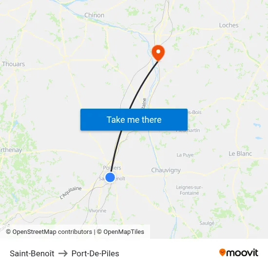 Saint-Benoît to Port-De-Piles map