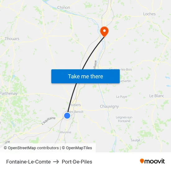 Fontaine-Le-Comte to Port-De-Piles map