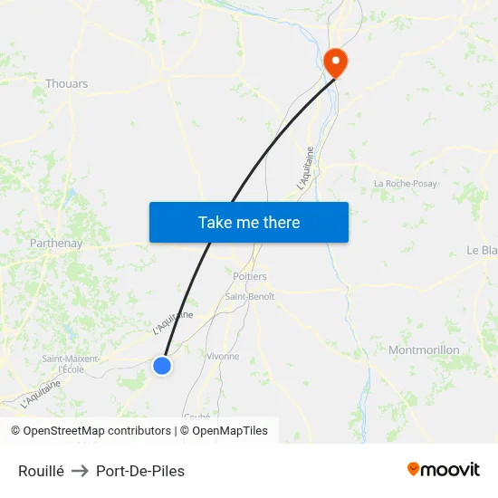 Rouillé to Port-De-Piles map