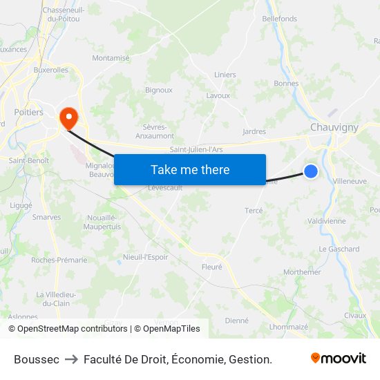 Boussec to Faculté De Droit, Économie, Gestion. map