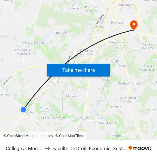 Collège J. Monnet to Faculté De Droit, Économie, Gestion. map