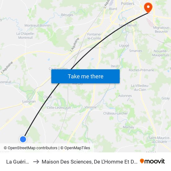 La Guérinière to Maison Des Sciences, De L'Homme Et De La Société map