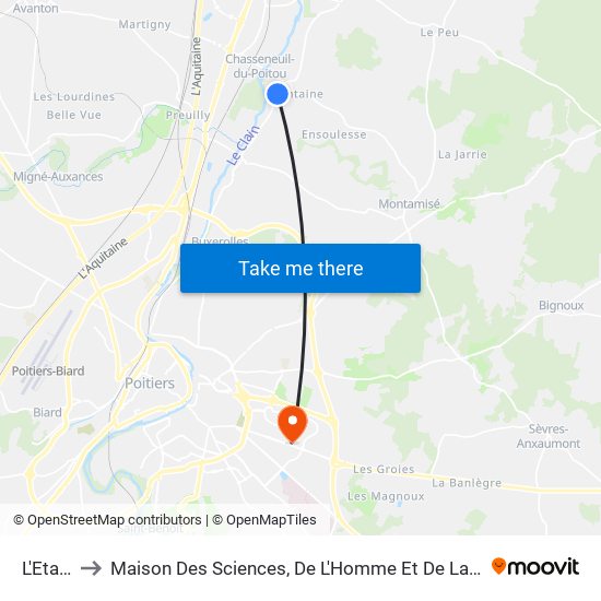 L'Etang to Maison Des Sciences, De L'Homme Et De La Société map