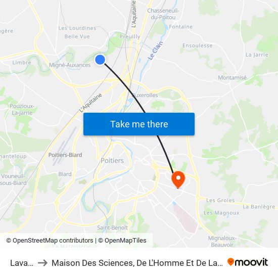 Lavaud to Maison Des Sciences, De L'Homme Et De La Société map