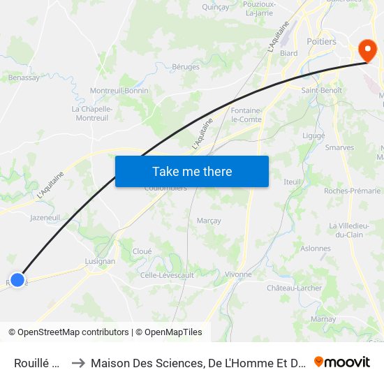 Rouillé Dime to Maison Des Sciences, De L'Homme Et De La Société map