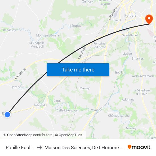 Rouillé Ecole Prim. to Maison Des Sciences, De L'Homme Et De La Société map