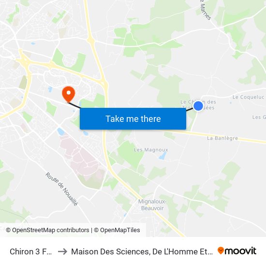 Chiron 3 Fusées to Maison Des Sciences, De L'Homme Et De La Société map