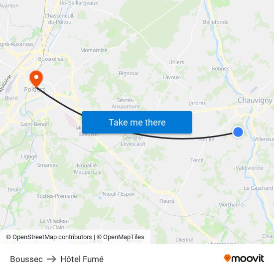 Boussec to Hôtel Fumé map