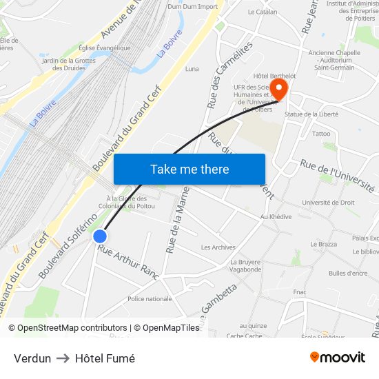 Verdun to Hôtel Fumé map