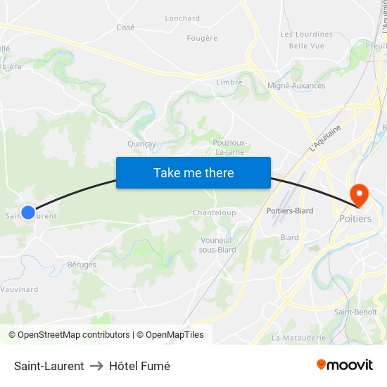 Saint-Laurent to Hôtel Fumé map