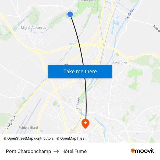 Pont Chardonchamp to Hôtel Fumé map