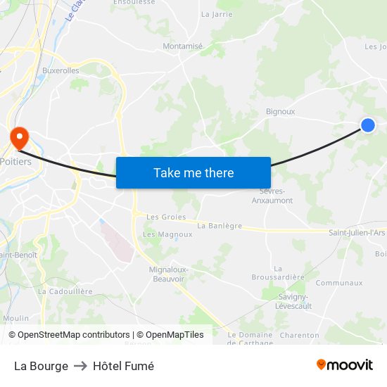 La Bourge to Hôtel Fumé map