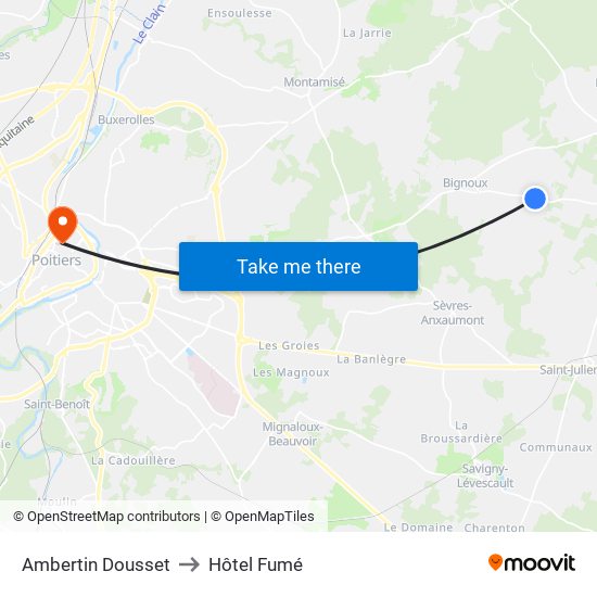 Ambertin Dousset to Hôtel Fumé map