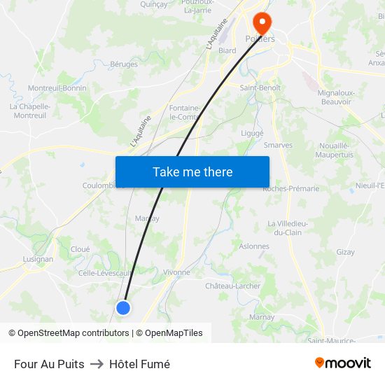 Four Au Puits to Hôtel Fumé map