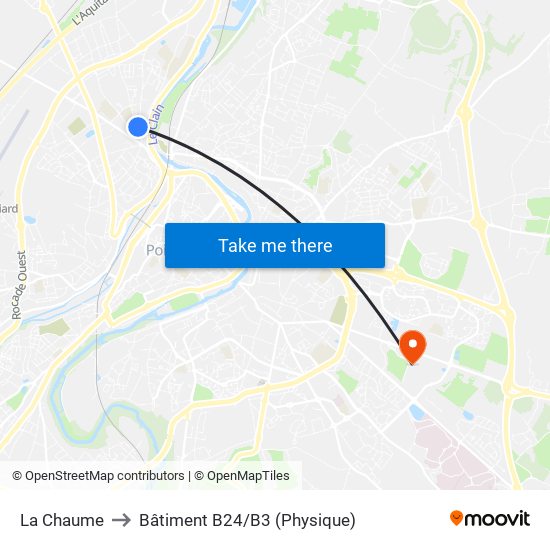 La Chaume to Bâtiment B24/B3 (Physique) map