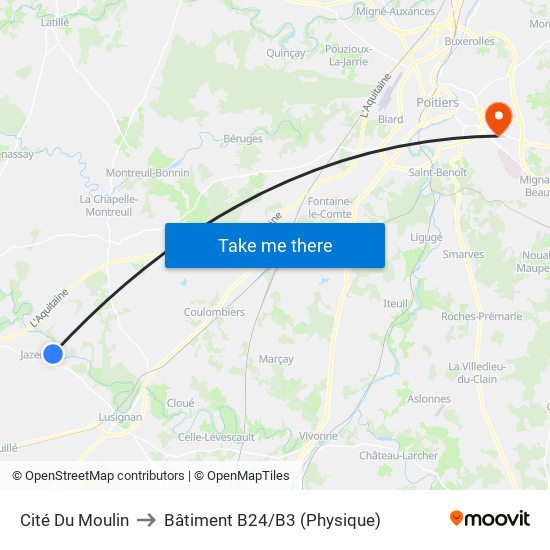 Cité Du Moulin to Bâtiment B24/B3 (Physique) map