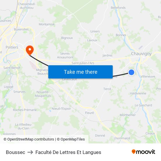 Boussec to Faculté De Lettres Et Langues map