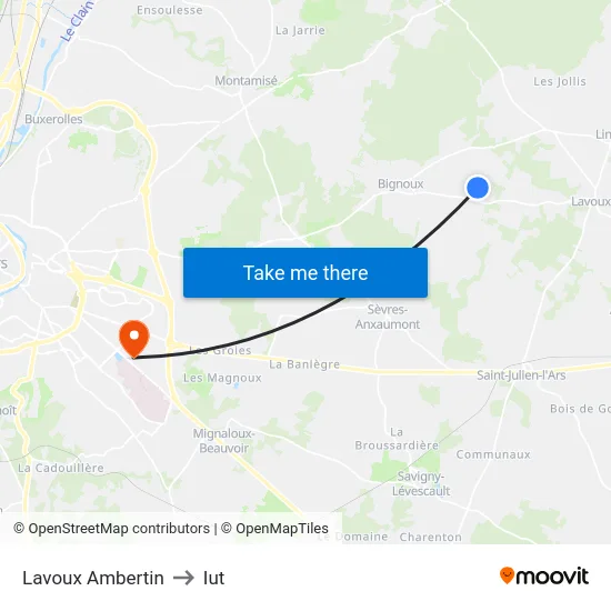 Lavoux Ambertin to Iut map