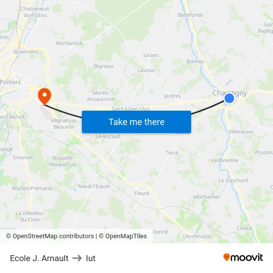 Ecole J. Arnault to Iut map