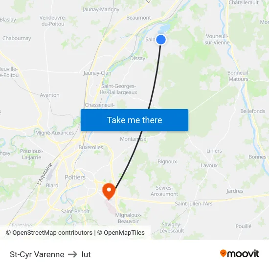 St-Cyr Varenne to Iut map