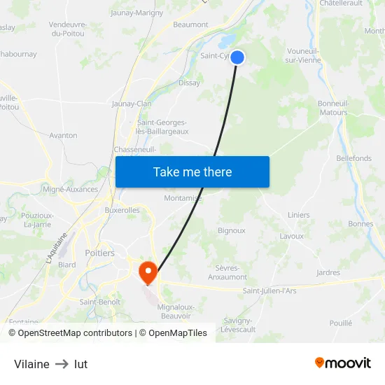 Vilaine to Iut map