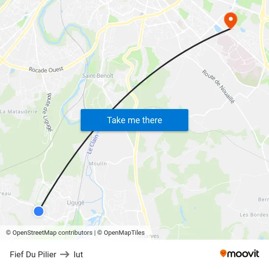 Fief Du Pilier to Iut map