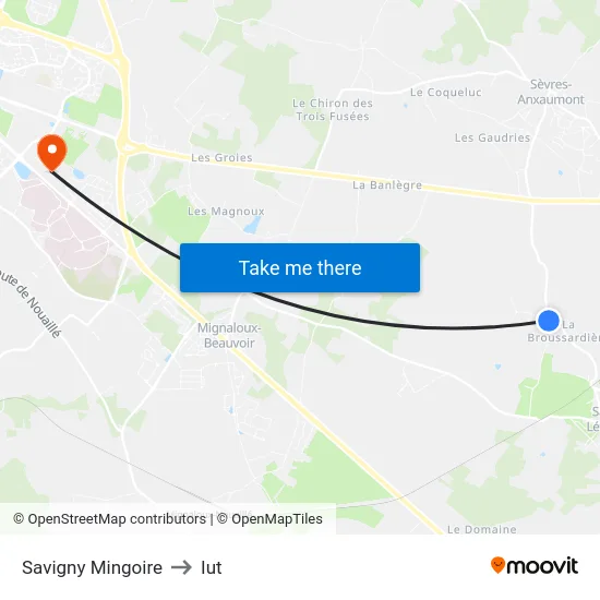 Savigny Mingoire to Iut map