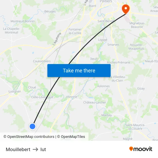 Mouillebert to Iut map