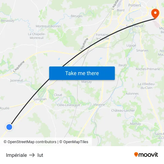 Impériale to Iut map