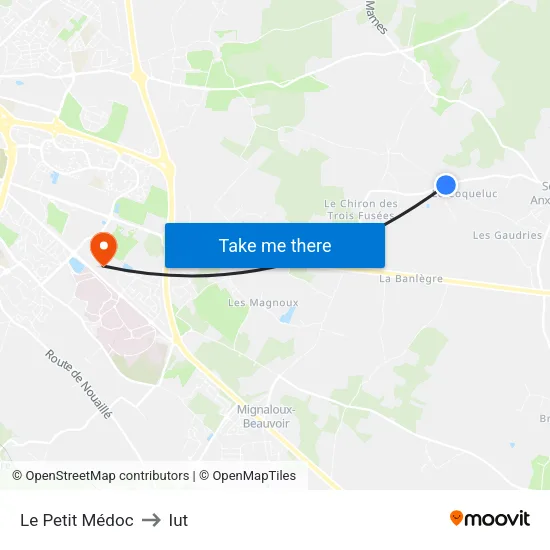 Le Petit Médoc to Iut map