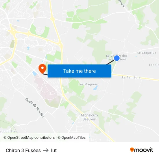 Chiron 3 Fusées to Iut map