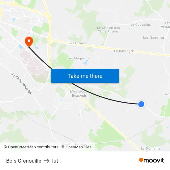 Bois Grenouille to Iut map