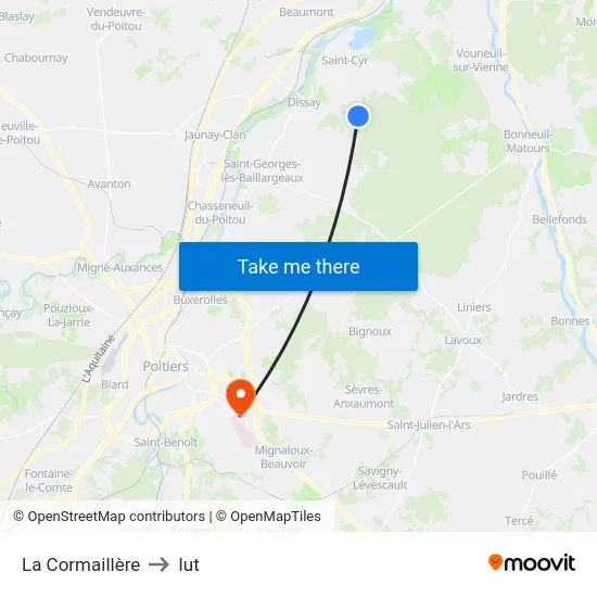 La Cormaillère to Iut map