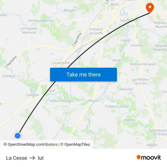 La Cesse to Iut map
