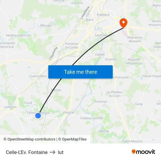 Celle-L'Ev. Fontaine to Iut map