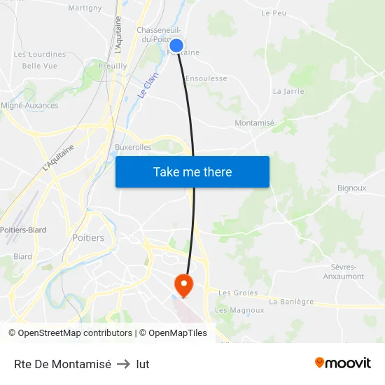 Rte De Montamisé to Iut map