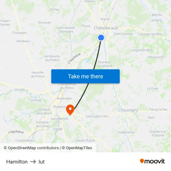 Hamilton to Iut map