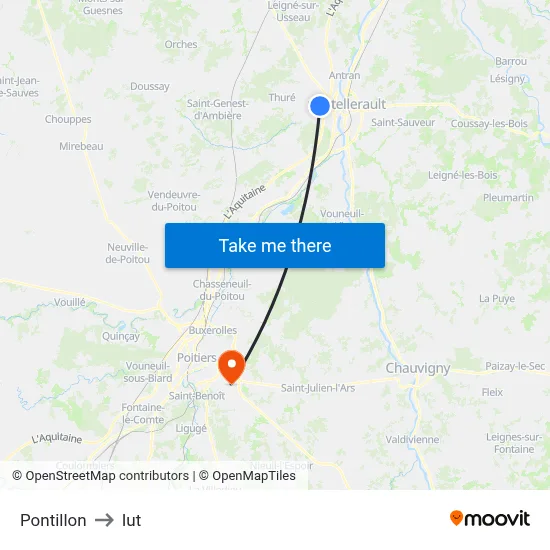 Pontillon to Iut map