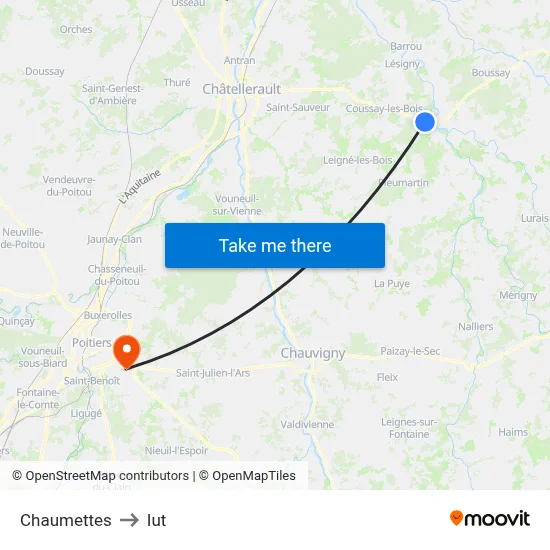 Chaumettes to Iut map