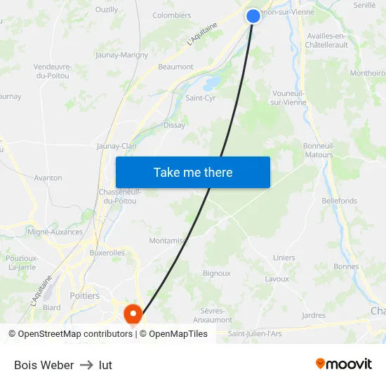 Bois Weber to Iut map